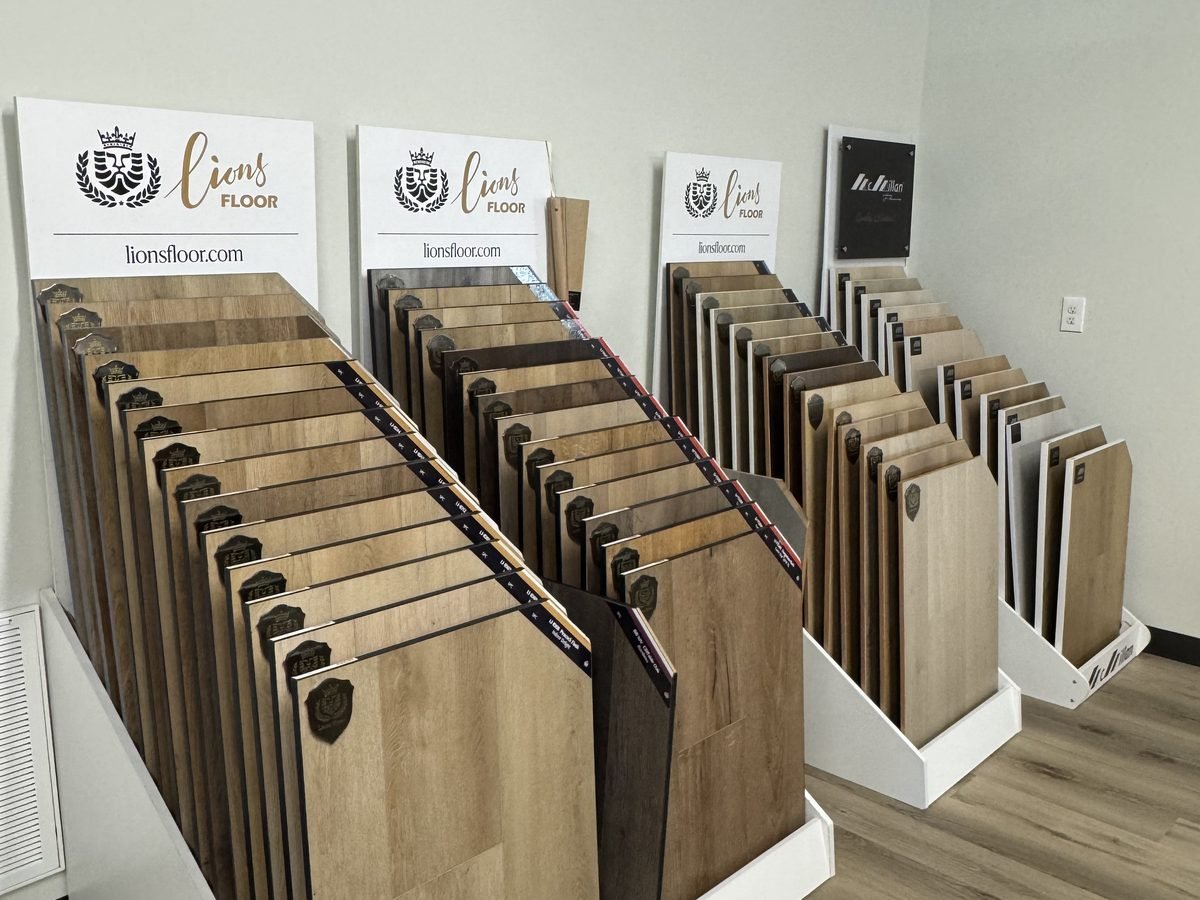 Waterproof luxury vinyl planks on the showroom floor in Breaux Bridge